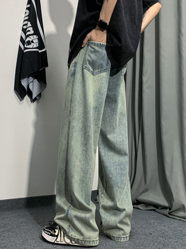 Herren-Jeans mit geradem Bein und lockerer Vintage-Waschung