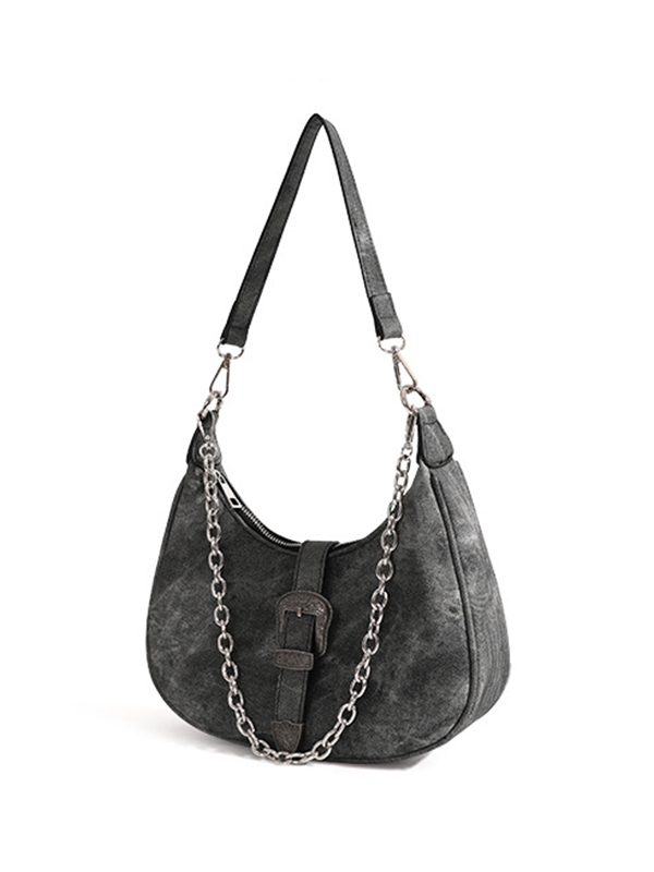 Vintage Distressed Chain Decor Umhängetasche